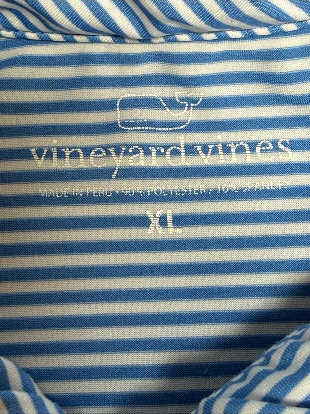 Vineyard Vines Light Blue & White Striped Polo - Picture 4 of 5